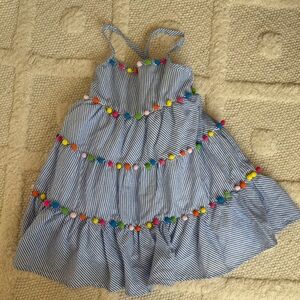 Tommy Bahama Striped Dress with Colorful Pom Poms